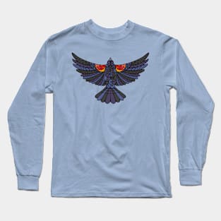 Red Winged Blackbird Geometric Long Sleeve T-Shirt